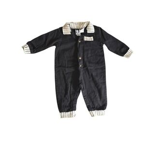 Wee Boxers Stylish Vintage B/W Kids One Piece Black Lightweight Denim 18 Month